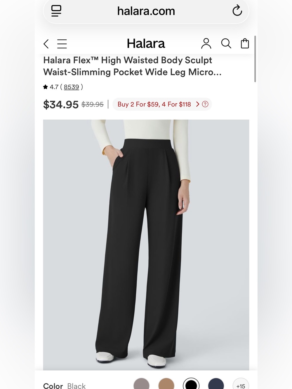 NWT Halara Microwaffle pants - Picture 2 of 6